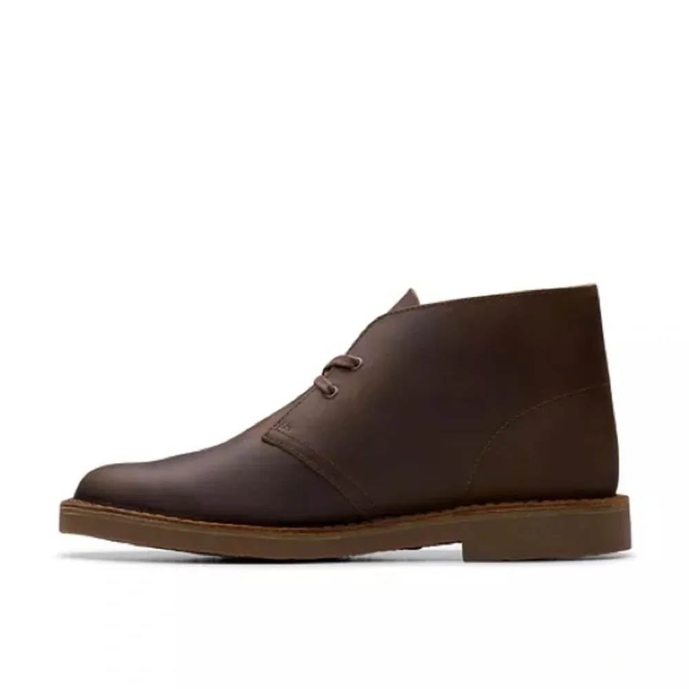 Clarks Bushacre 2 Mens 8.5 Brown Leather Chukka Desert Boots Casual Brown Lace